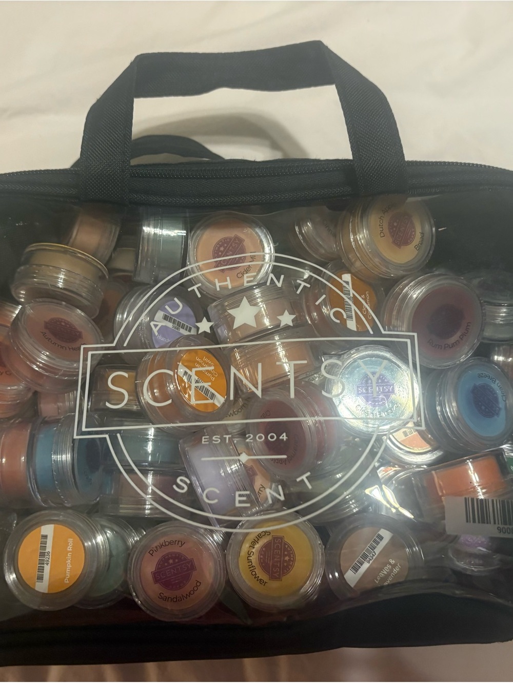 Large Scentsy bag with individual Assorted Wax Melts, over 60